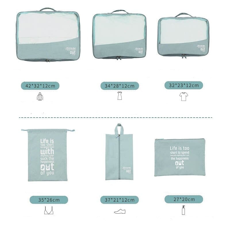 Ensemble de Cubes de Rangement pour Valise (6 pièces)