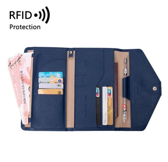 Portefeuille de Voyage Femme avec Grande Pochette Anti-RFID