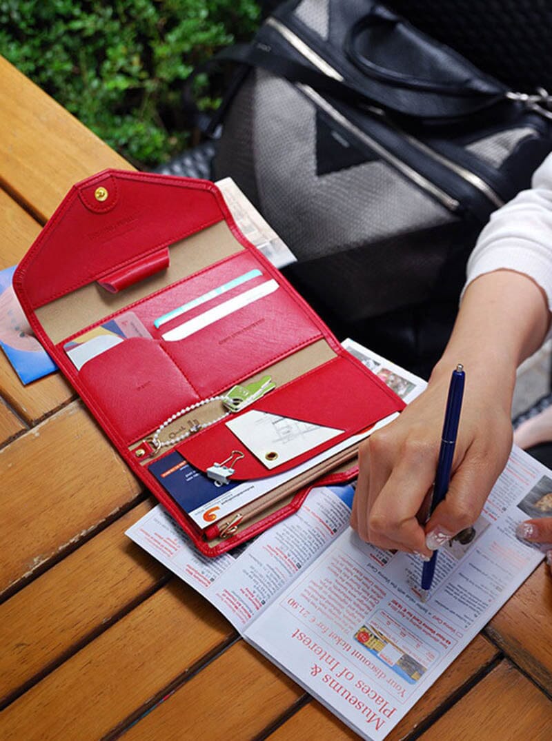 Portefeuille de Voyage Femme avec Grande Pochette Anti-RFID