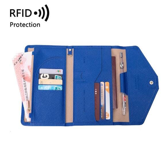 Portefeuille de Voyage Femme avec Grande Pochette Anti-RFID