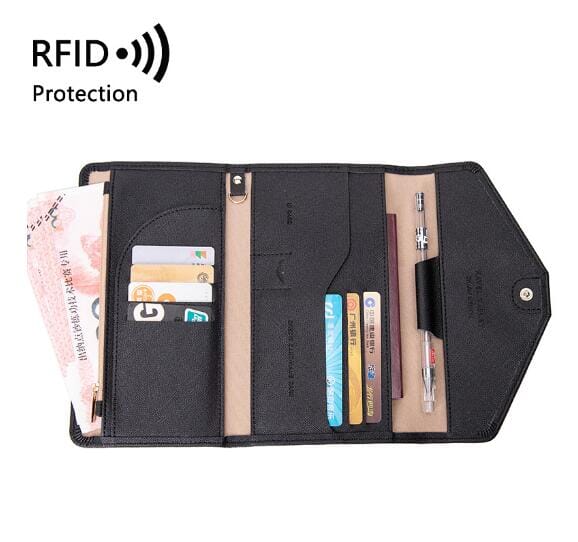 Portefeuille de Voyage Femme avec Grande Pochette Anti-RFID