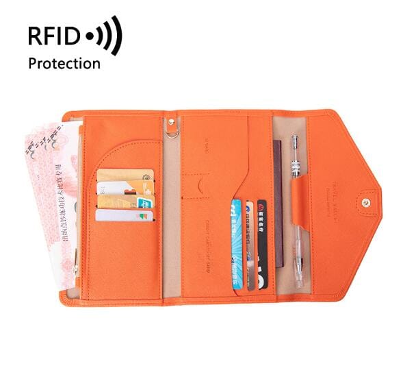 Portefeuille de Voyage Femme avec Grande Pochette Anti-RFID