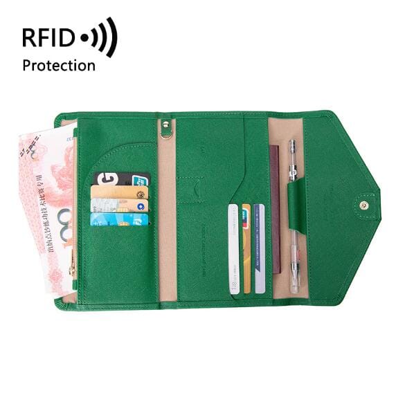 Portefeuille de Voyage Femme avec Grande Pochette Anti-RFID