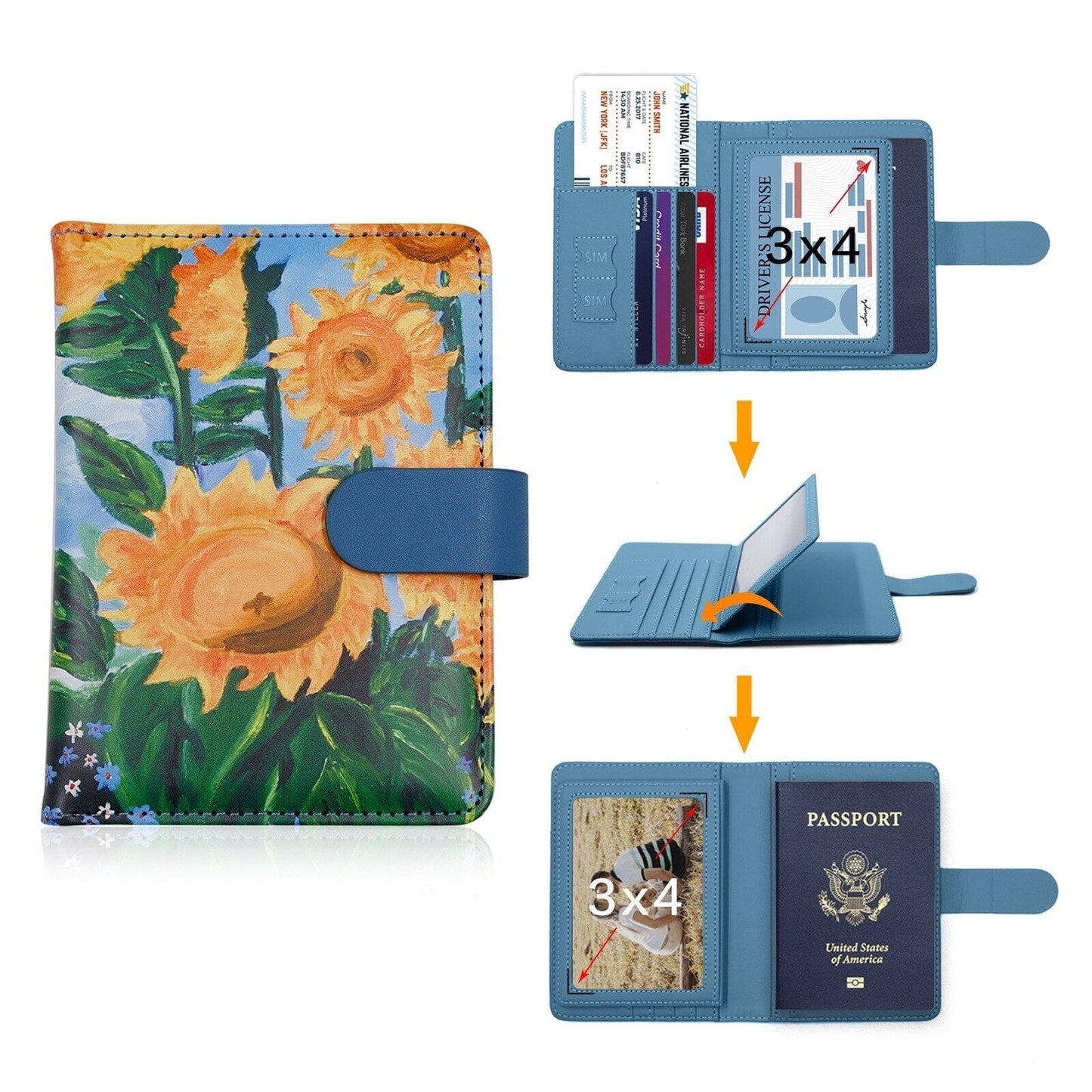 Portefeuille de Voyage Femme - Collection Tournesols