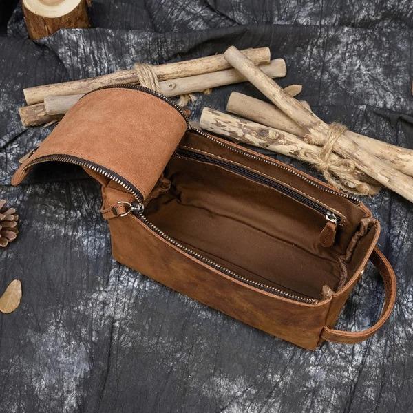 Trousse de Toilette Vintage en Cuir Vintime™