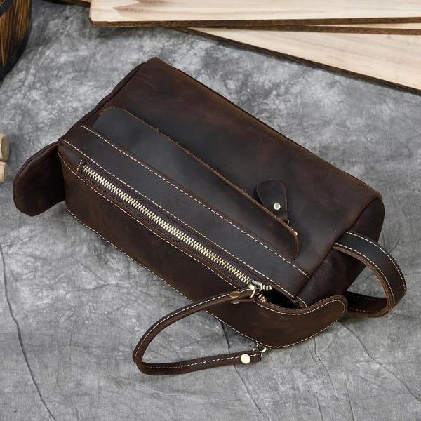 Trousse de Toilette Vintage en Cuir Vintime™