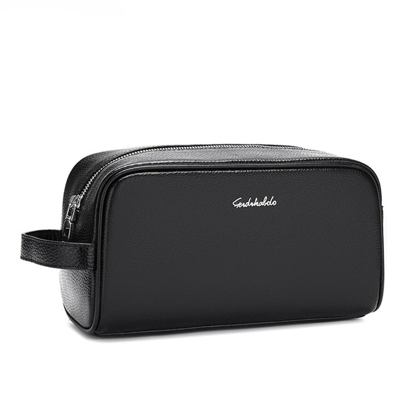 Trousse de Toilette en Cuir Noir de Luxe Feidikabolo™