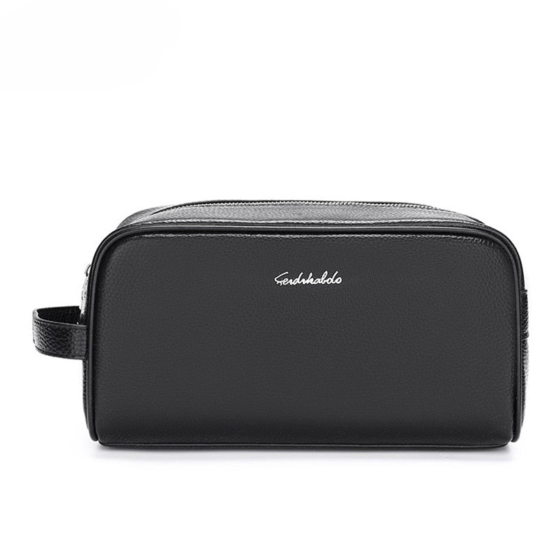 Trousse de Toilette en Cuir Noir de Luxe Feidikabolo™
