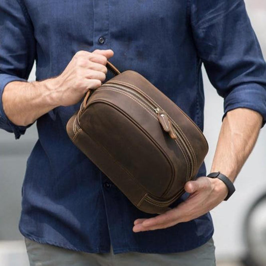 Trousse de Toilette en Cuir pour Homme par