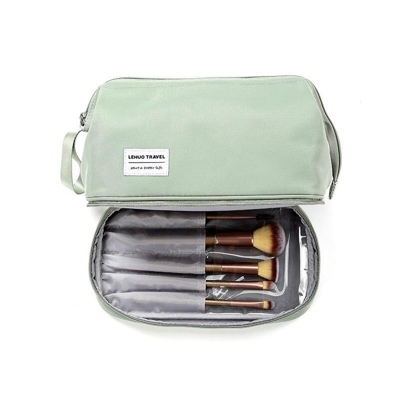 Trousse de Maquillage Double Compartiment à Ouverture XL