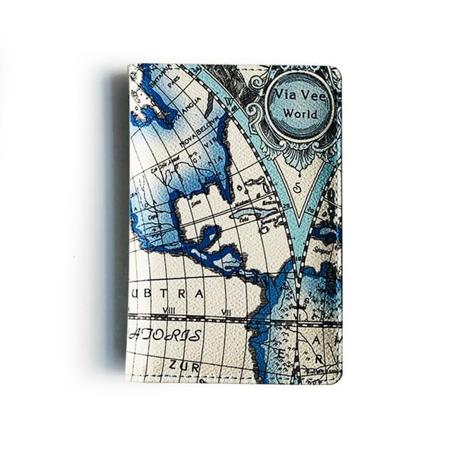 Protège-Passeport Blue Map