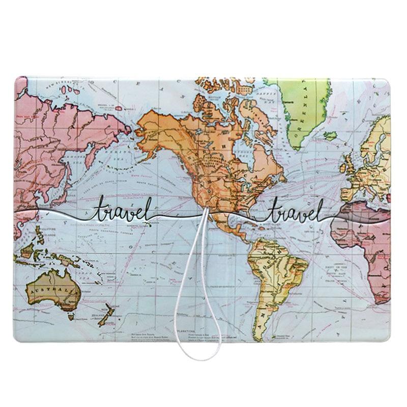 Colorful Travel Map - Protège-Passeport de Voyage