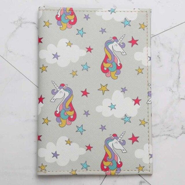 Licorne Étoilée - Protège-Passeport Gris