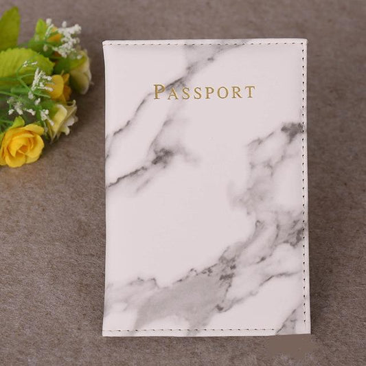 Marbre Blanc - Protège-Passeport de Luxe