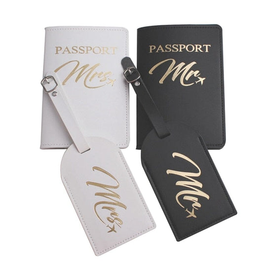 Protège-Passeports et Étiquettes Valise Mr & Mrs