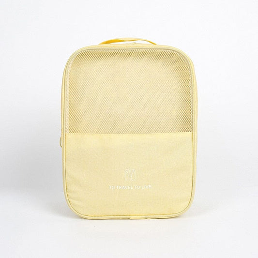 Sac à Chaussures de Voyage To Travel To Live (Jaune)