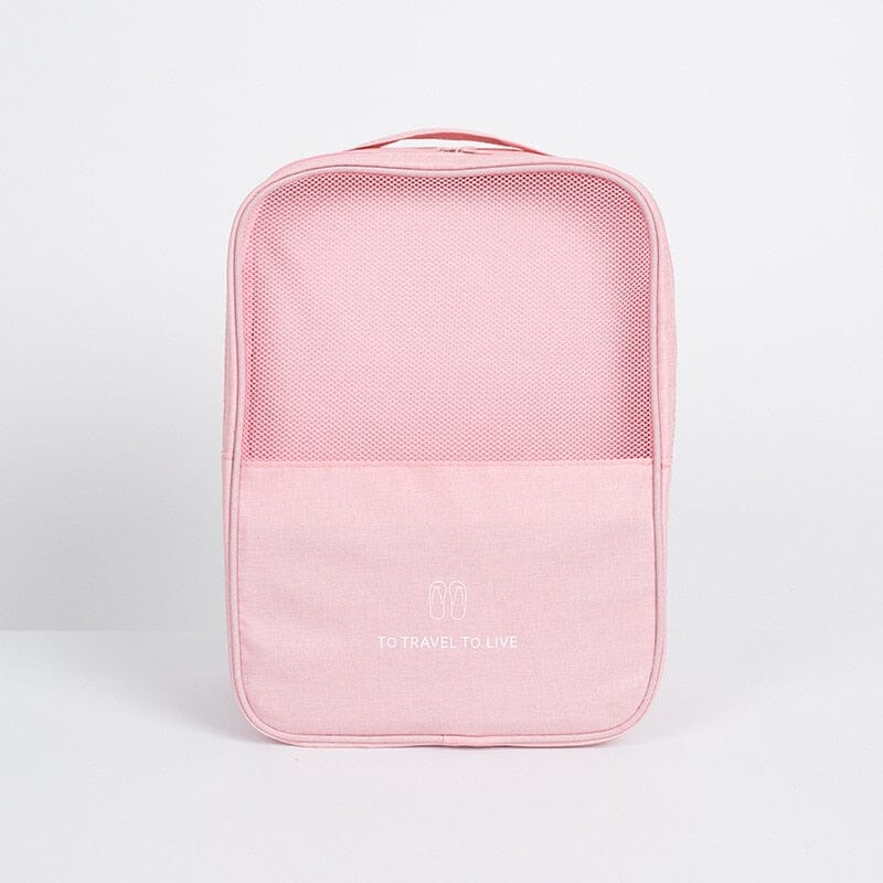 Sac à Chaussures de Voyage To Travel To Live (Rose) - Édition Limitée