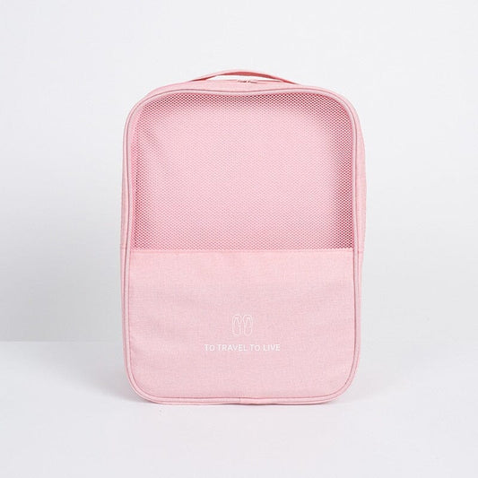 Sac à Chaussures de Voyage To Travel To Live (Rose) - Édition Limitée