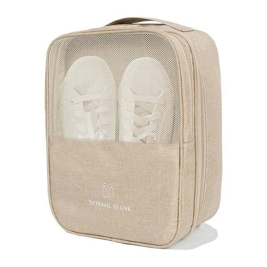 Sac à chaussures de voyage To Travel To Live (Beige)