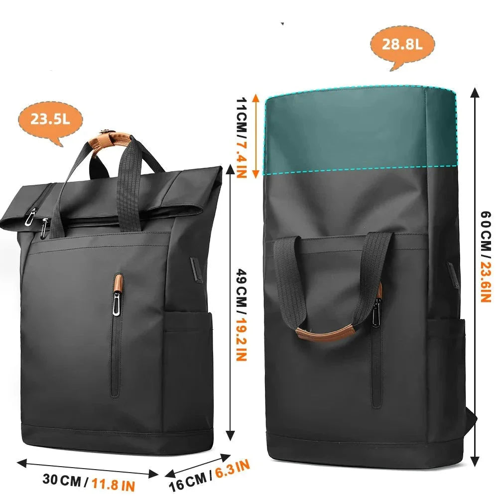 Sac à Dos Roll Top Étanche avec Port USB