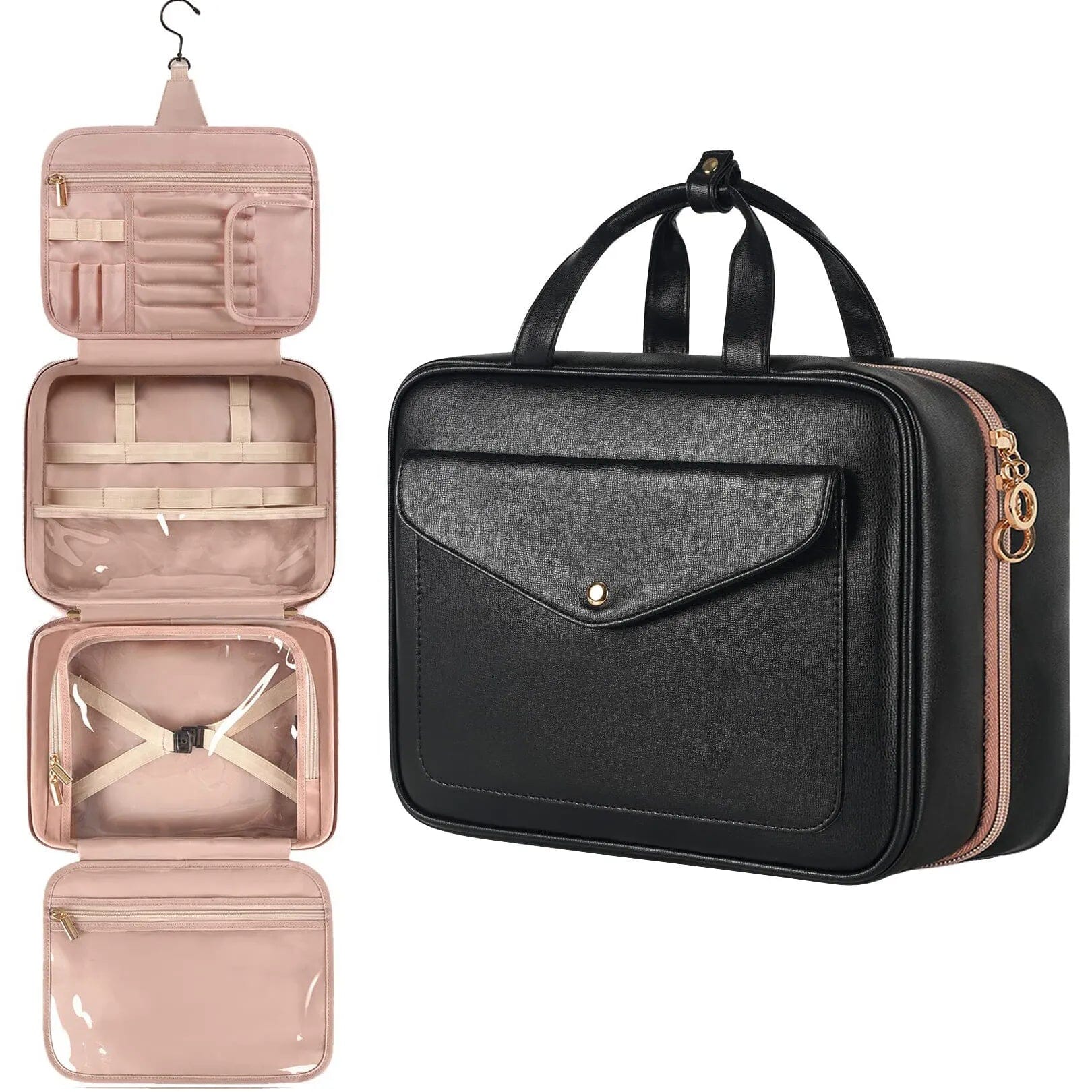 Sac Cosmétique de Voyage Femme - Noir Mat