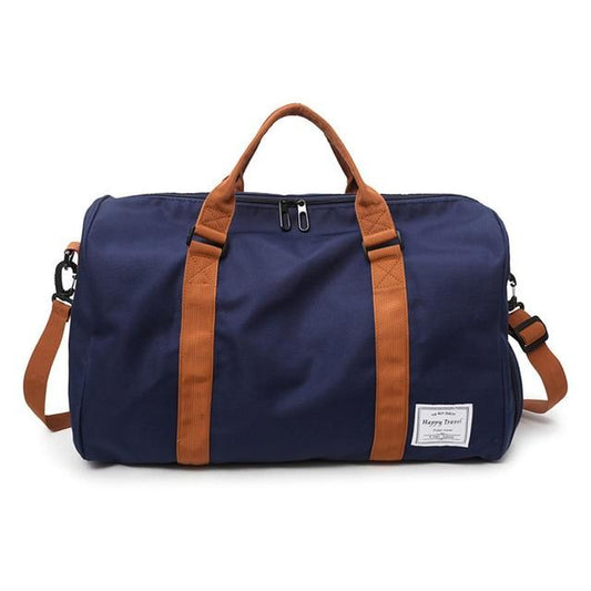 Happy Travel - Sac de Voyage avec Compartiment Chaussures (Bleu Marine)