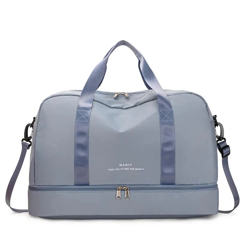 Sac de Voyage Femme Bleu Ciel avec Compartiment Chaussures