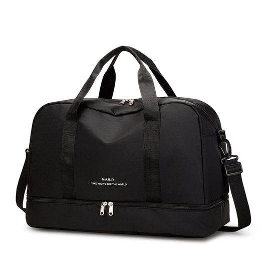 Sac de Voyage Femme avec Compartiment Chaussures - Noir