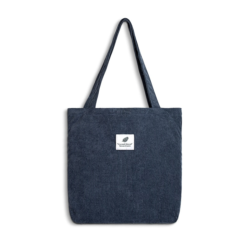 Tote Bag en Velours Côtelé pour Femme