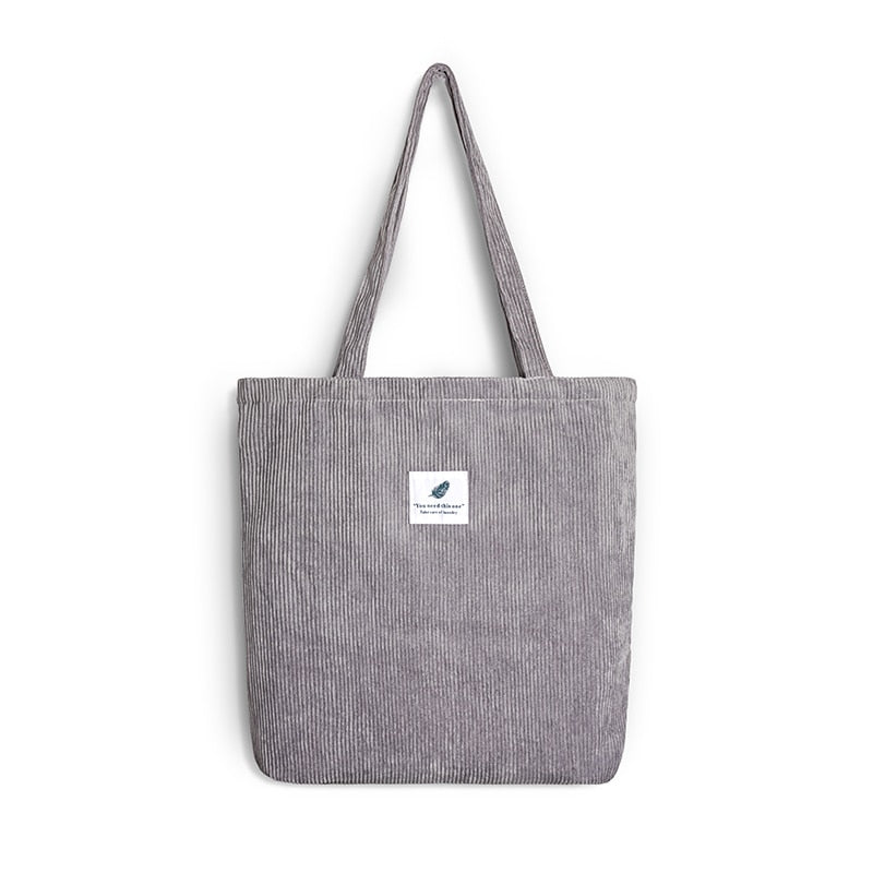 Tote Bag en Velours Côtelé pour Femme