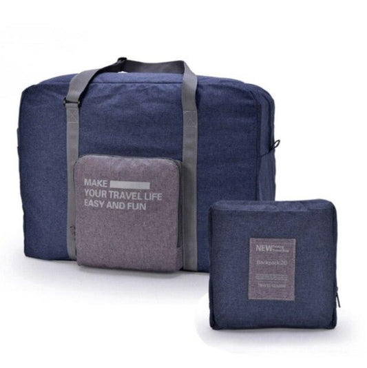 Sac de Voyage Pliable "Easy & Fun Travel Companion" (Bleu)