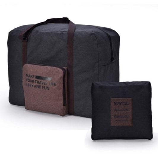 Sac de Voyage Pliable "Easy & Fun Travel Companion" (Noir)