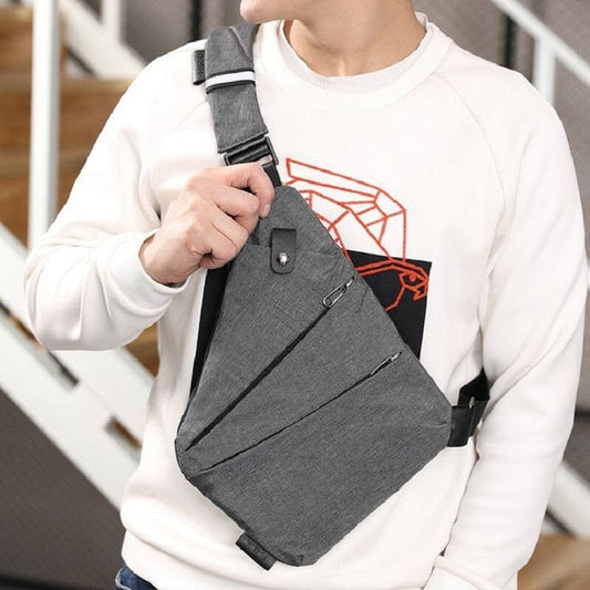 Sac Poitrine Antivol pour Homme en Nylon
