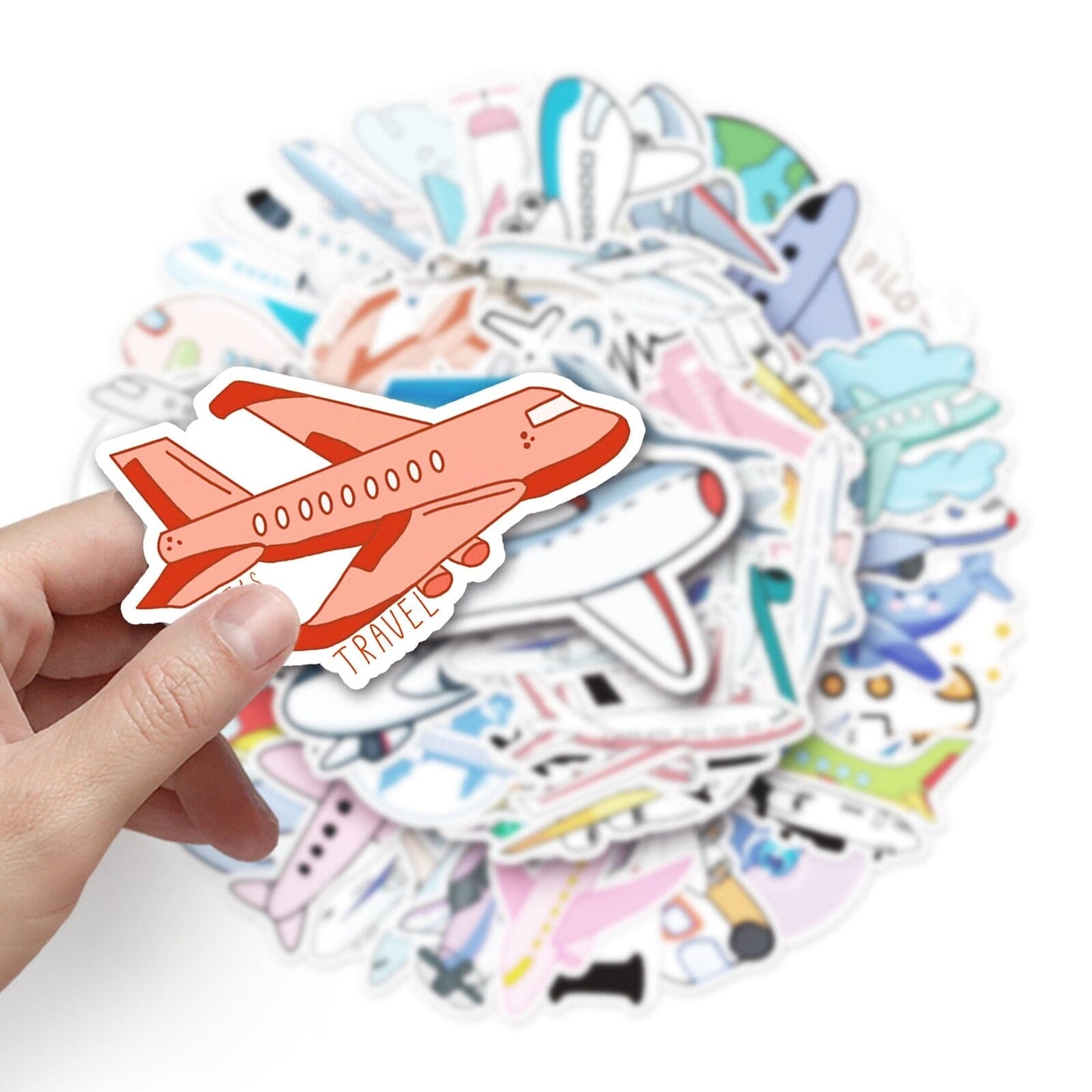 Ensemble de 50 Stickers Valise Avion