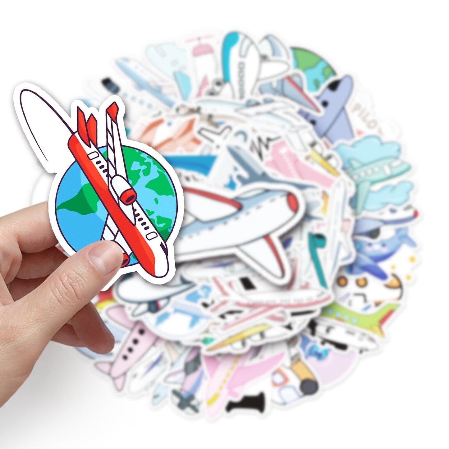 Ensemble de 50 Stickers Valise Avion