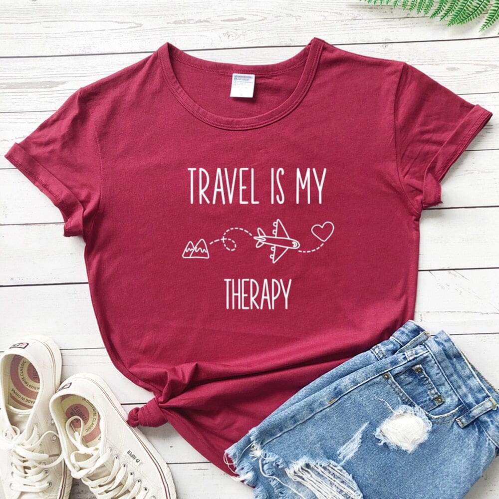 T-Shirt Avion Femme <br>Travel Therapy