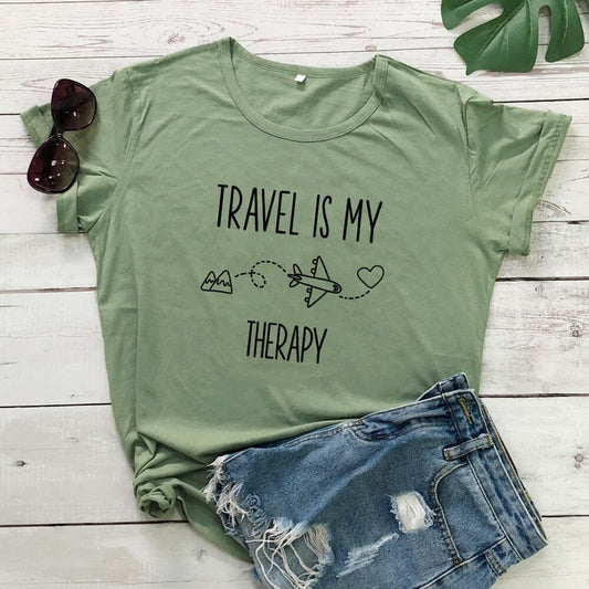 T-Shirt Avion Femme <br>Travel Therapy