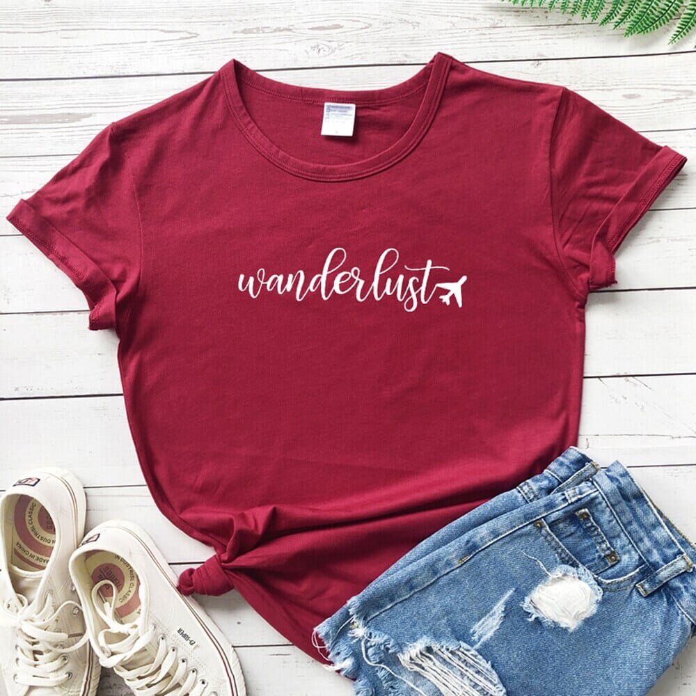T-Shirt Wanderlust Avion Femme.