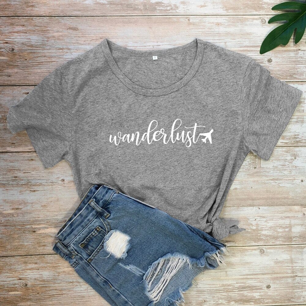 T-Shirt Wanderlust Avion Femme.