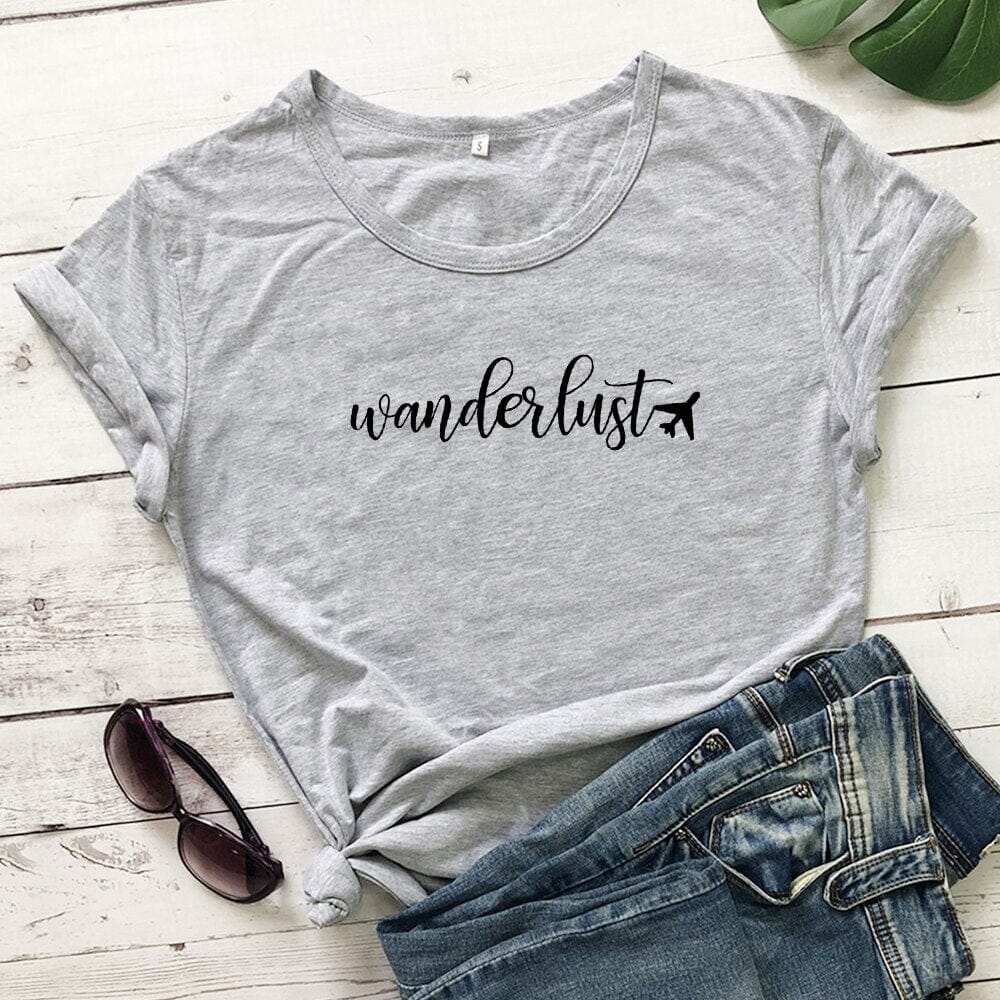T-Shirt Wanderlust Avion Femme.