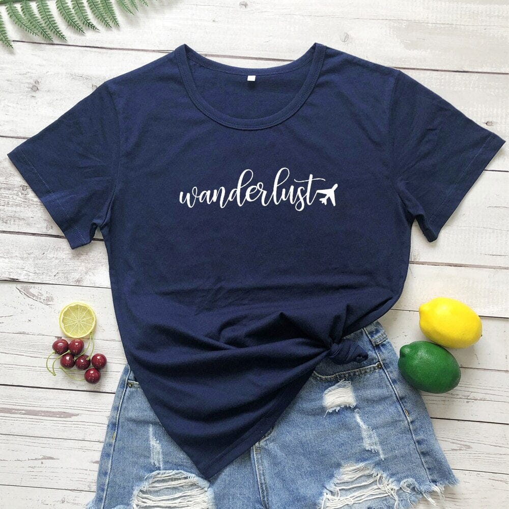 T-Shirt Wanderlust Avion Femme.