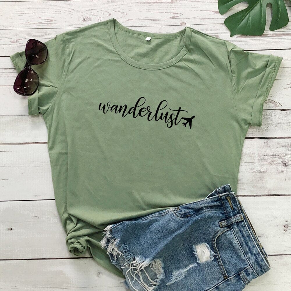 T-Shirt Wanderlust Avion Femme.