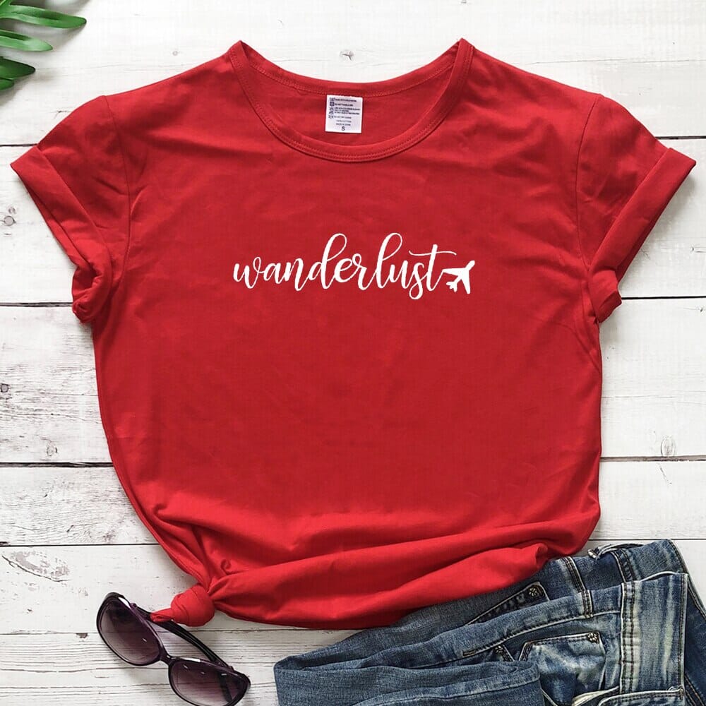 T-Shirt Wanderlust Avion Femme.
