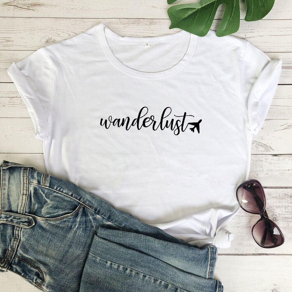 T-Shirt Wanderlust Avion Femme.