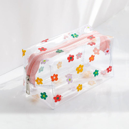 Trousse de Toilette Transparente Fleurs