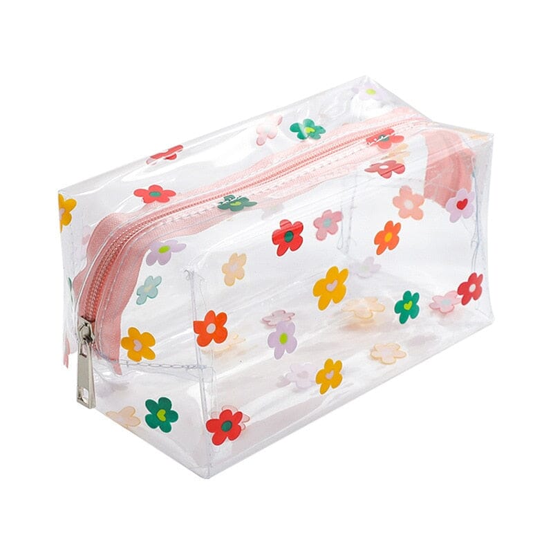 Trousse de Toilette Transparente Fleurs