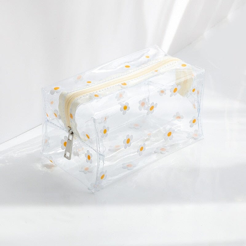 Trousse de Toilette Transparente Marguerites