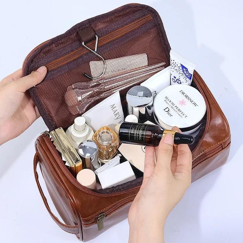 Trousse de Toilette pour Homme en Simili Cuir