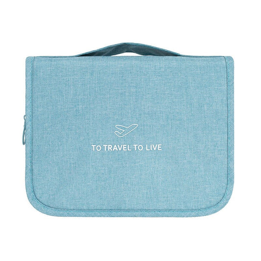 Trousse de Toilette de Voyage à Suspendre - To Travel To Live (Bleu Ciel)