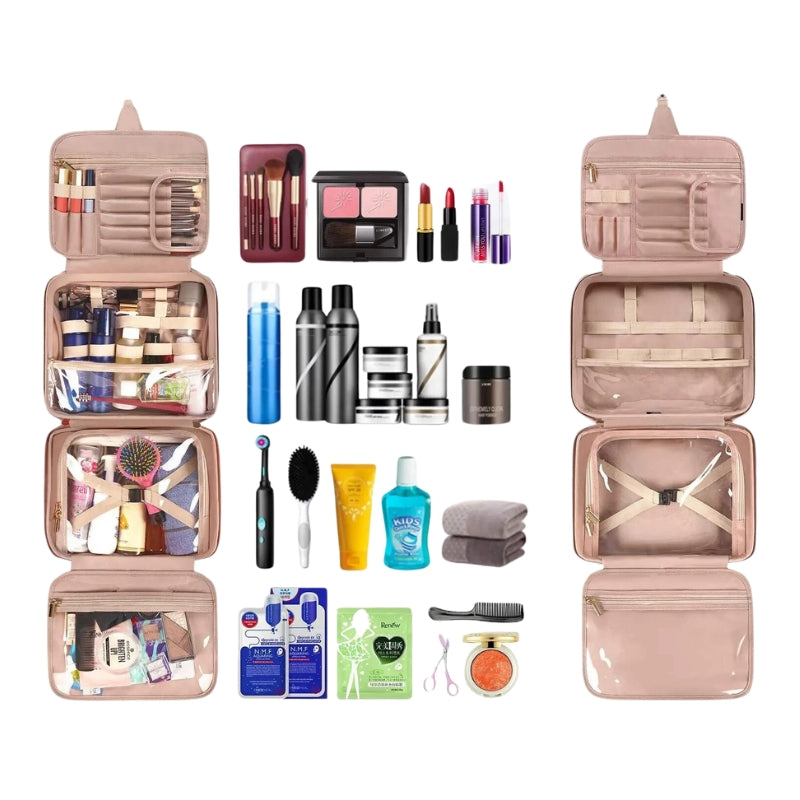 Trousse de Toilette Pliable pour Femme en Voyage